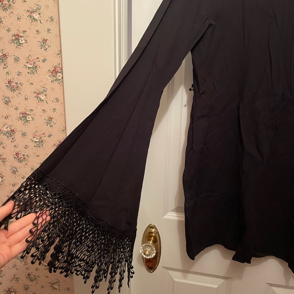 For love and lemon Roosevelt mini dress with embellished bell sleeves - Picture 4 of 10